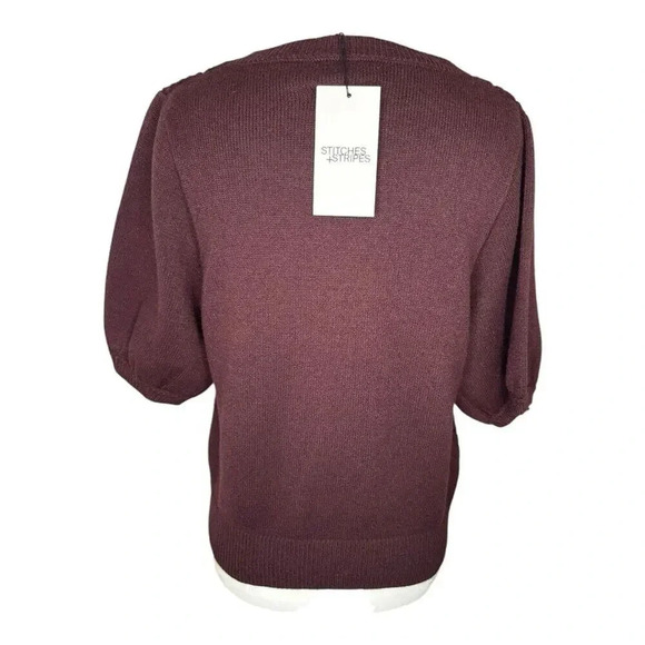 NEW Stitches + Stripes Women's XL Brown Open Stitch Knit Sweater Pullover NWT - Picture 3 of 8